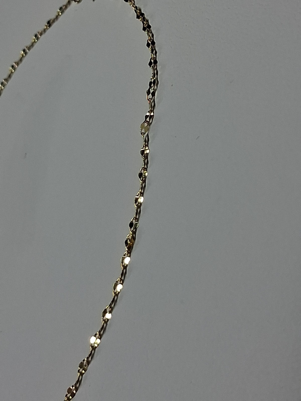 10k Gold Mirror Link 10″ Anklet 1.3mm, .4gr