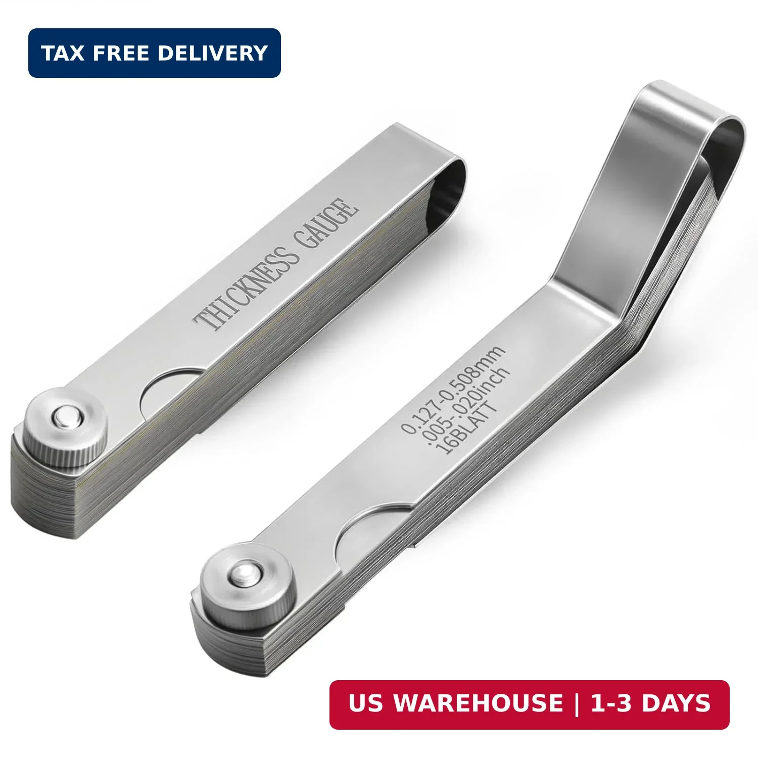 2PCS Feeler Gauges Set – Stainless Steel Feeler Gauges for Valves, Standard Sae/