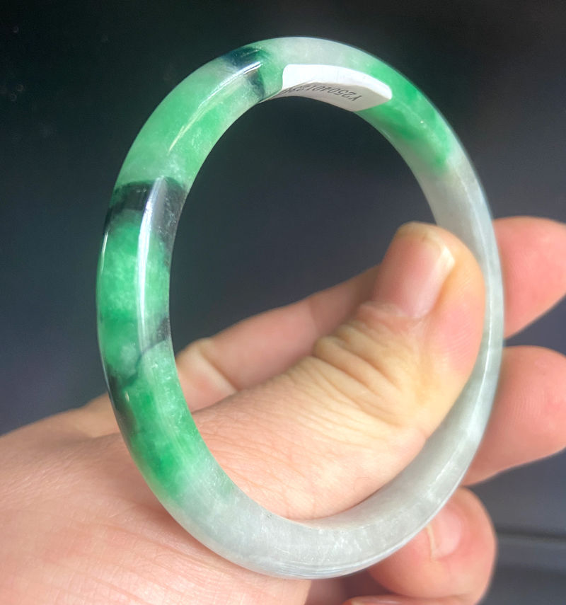 Certified Green 57.5mm Natural Burma A Green Jade jadeite Bangle Bracelet 2342