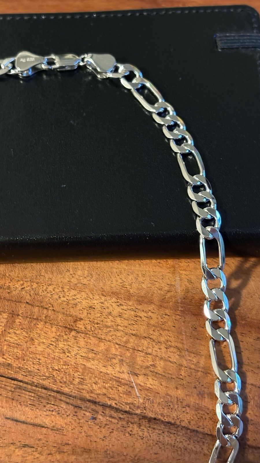 19” Solid 925 Sterling Silver Figaro Link Chain Necklace – 7mm – 30.8g