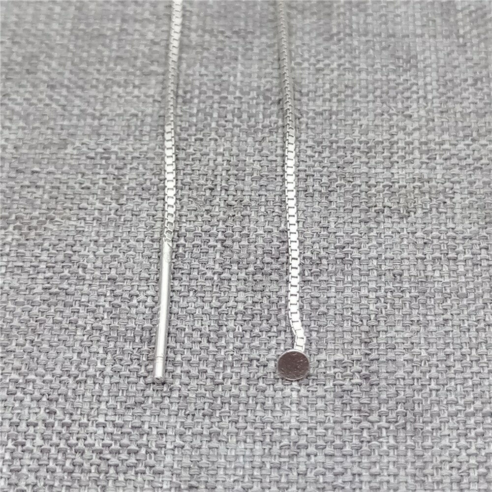 Sterling Silver Box Chain Earring Threaders w/ Rhodium Plated