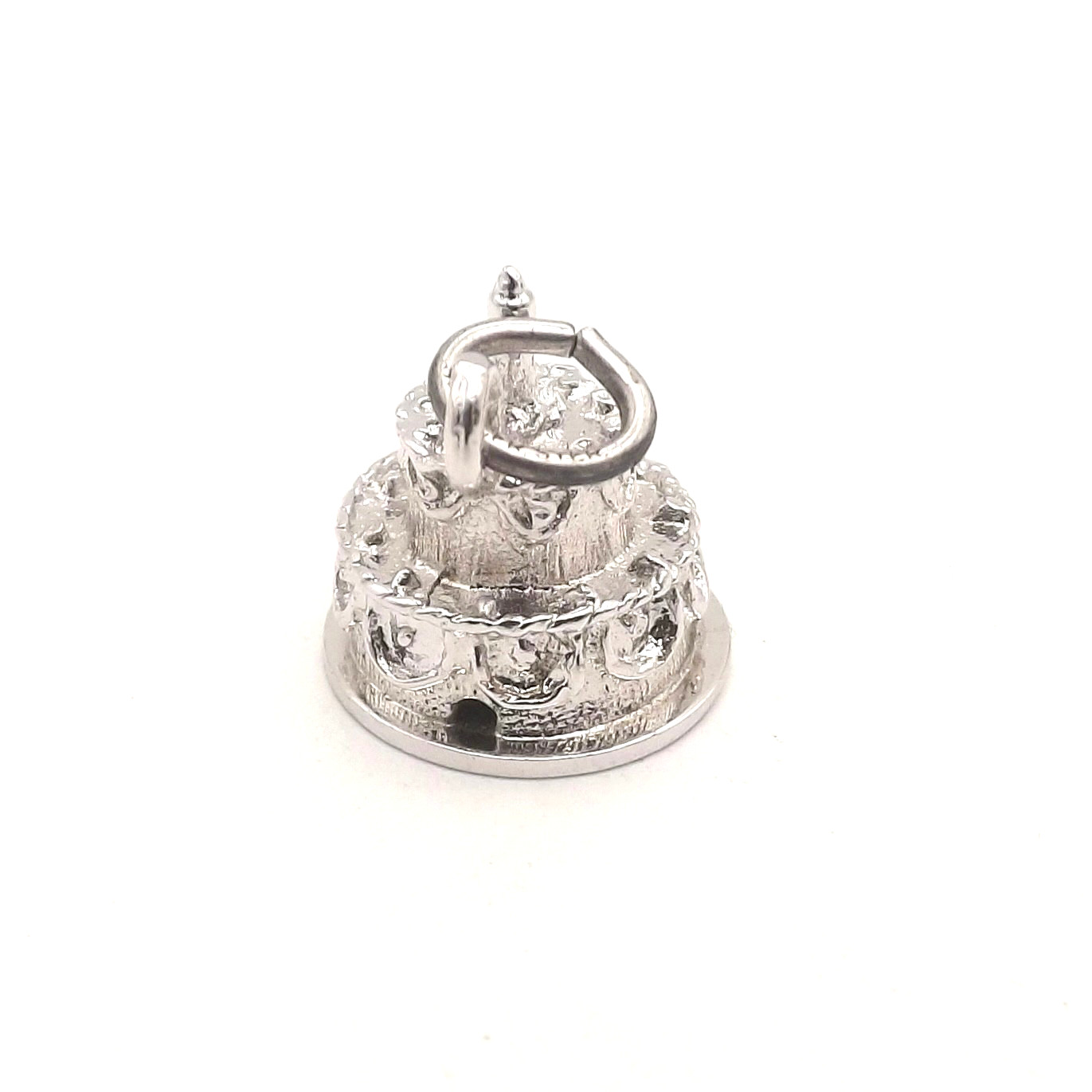 Sterling Silver First 1st Wedding Anniversary Birthday Cake Charm Pendant