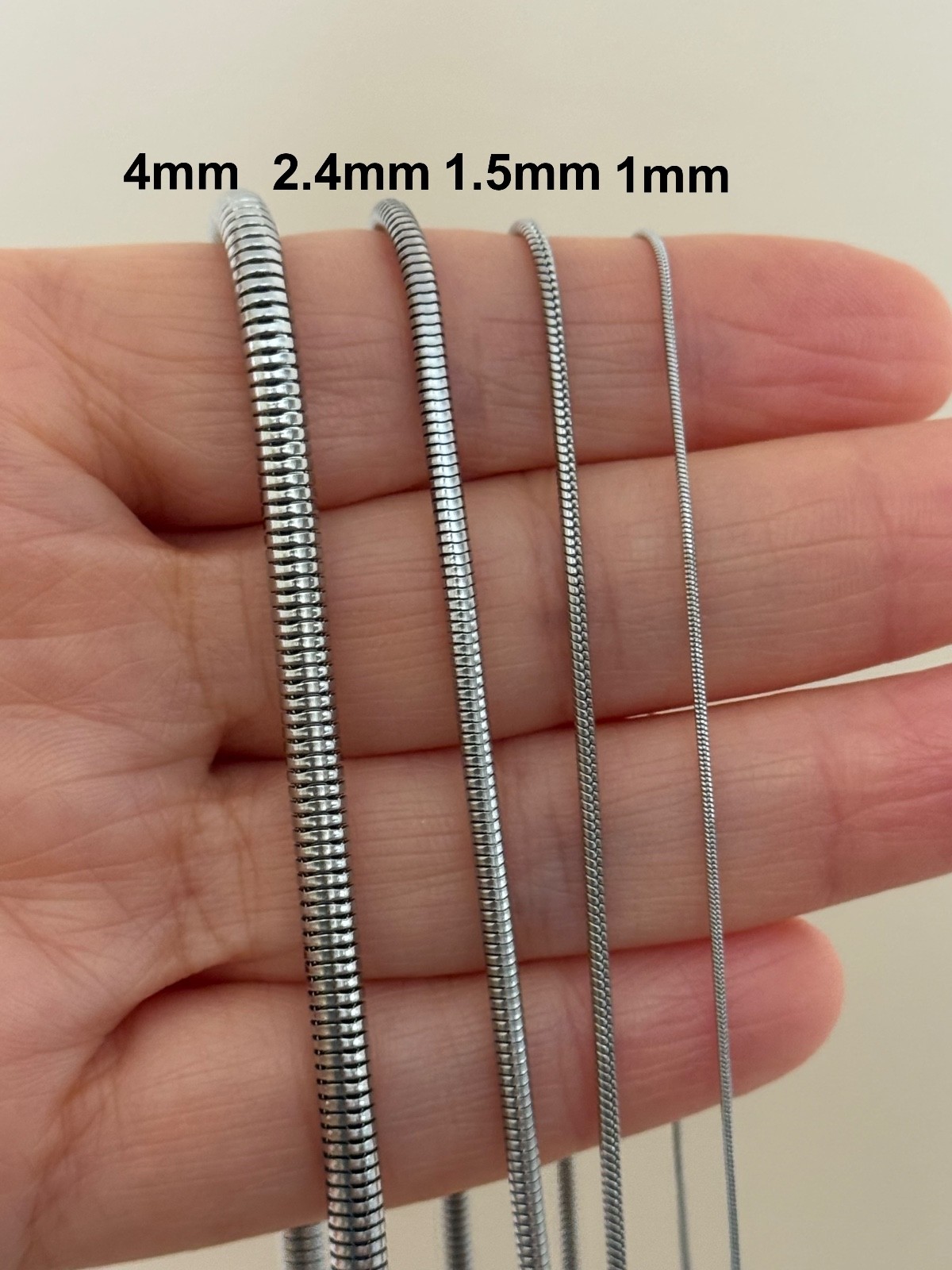 Stainless Steel Round Snake Chain Necklace