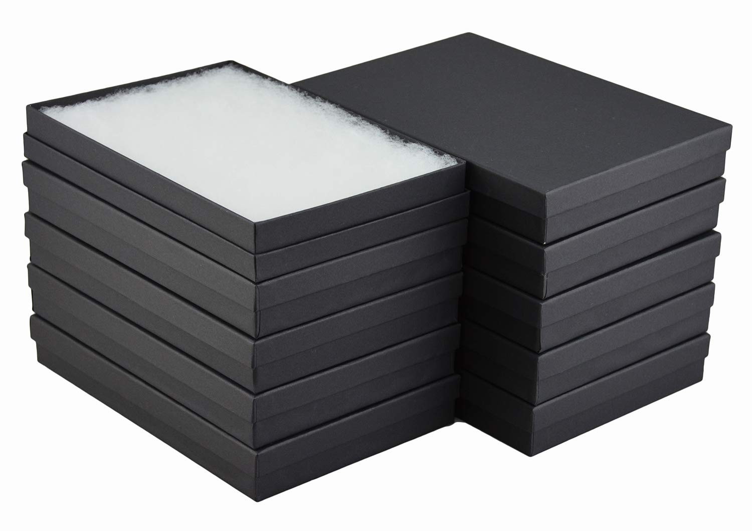 888 Display – Pack of 20 Boxes of 7″ x 5″ x 1 1/4″ Black Matte Cotton Filled Box