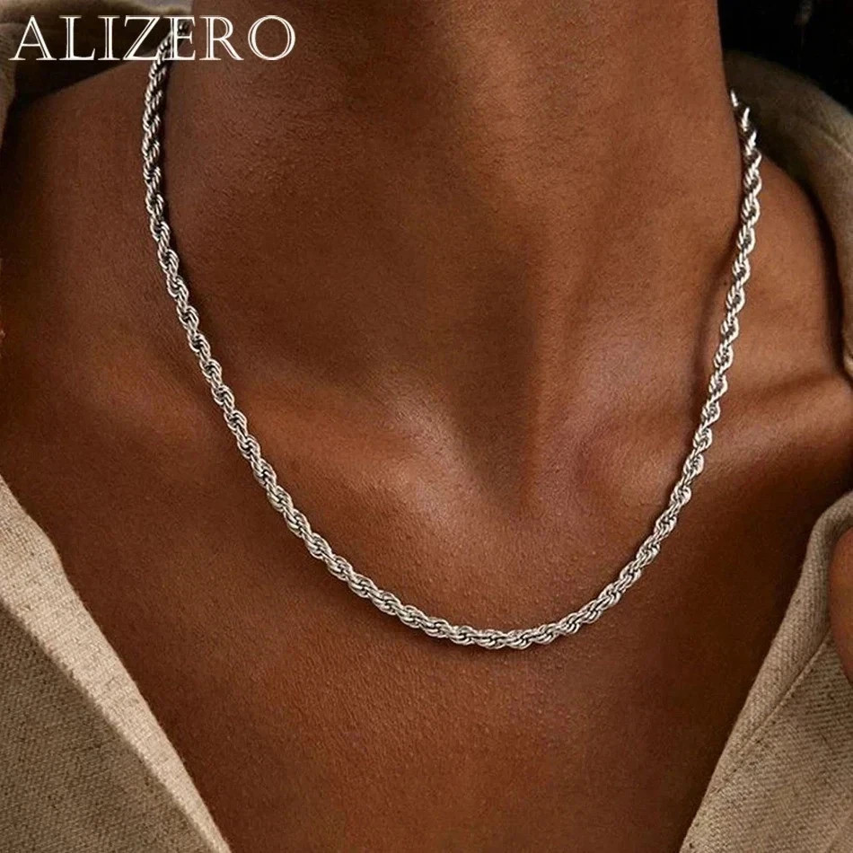 4mm Diamond Cut Solid 925 Sterling Silver Italian Rope Chain Men’s Necklace**