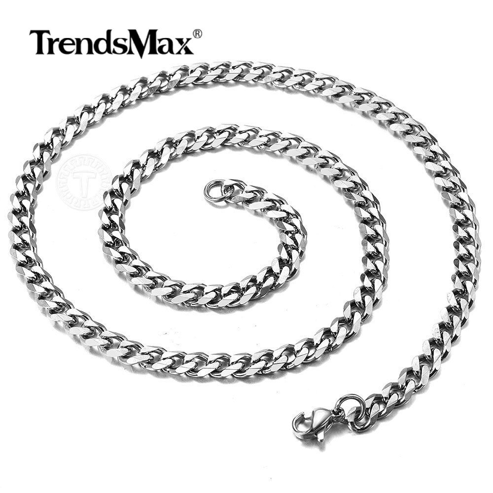 Silver Stainless Steel Link Chain Curb Byzantine Wheat Rope Box Necklace Unisex