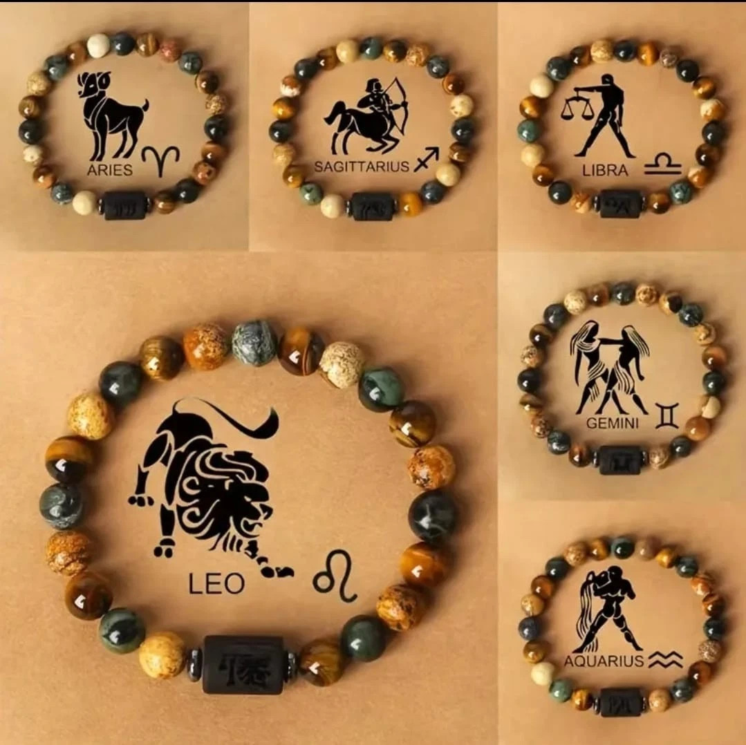 1x Zodiac Constellation Triple Protection Bracelet Handmade Gift Friend & Family