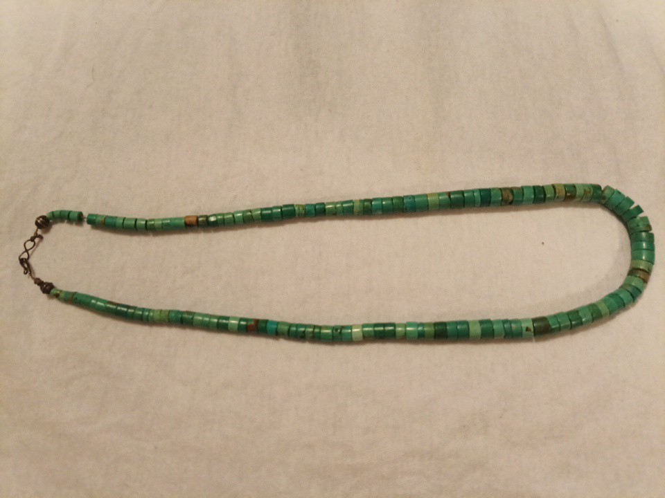 Vintage Native American Turquoise Heishi 20” Necklace