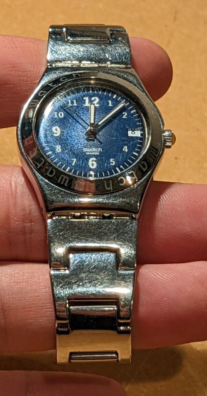 Vintage Ladies SWATCH IRONY AG 1999 1990s Swiss Stainless Steel Bracelet Watch
