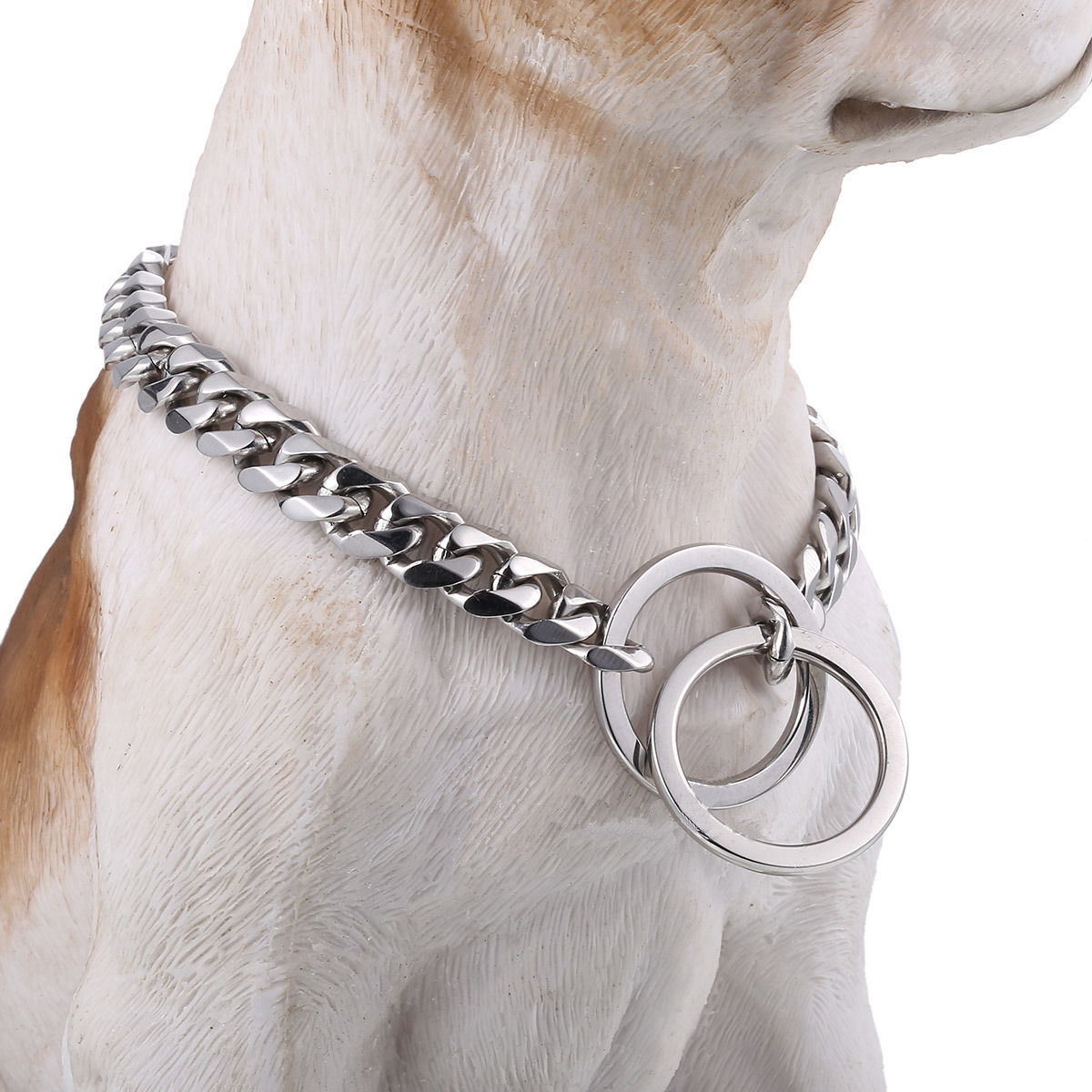 Pet Dog Choke Strong Silver Stainless Steel Chain Choker Collar 8mm 12mm 15mm