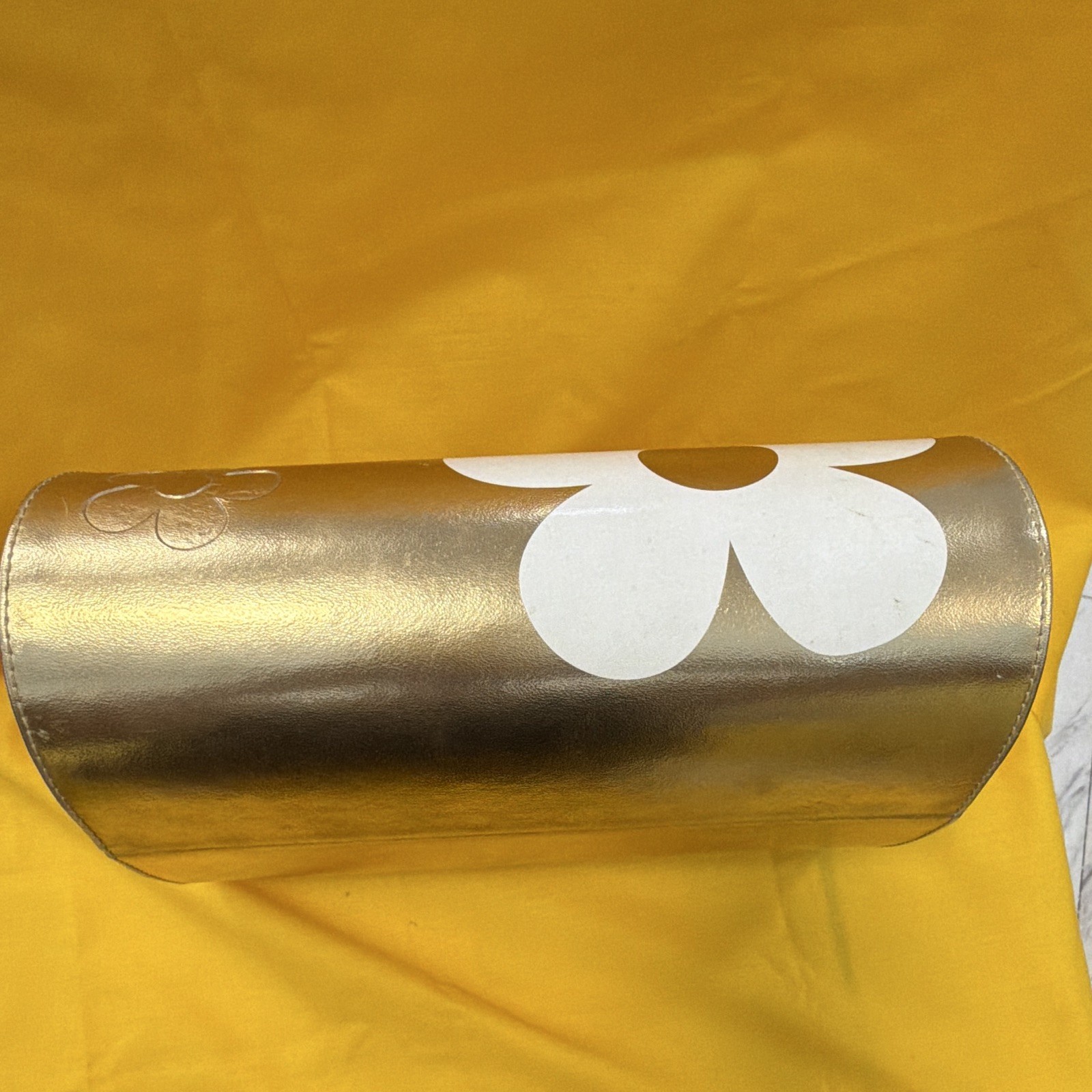 Marc Jacobs Daisy Gold & White Floral Lined Faux Leather Jewelry Box