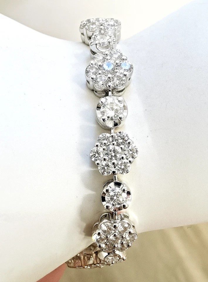 18Ctw Round Cut Created Diamond Tennis Bracelet 7.5 Inch 14K White Gold Plated