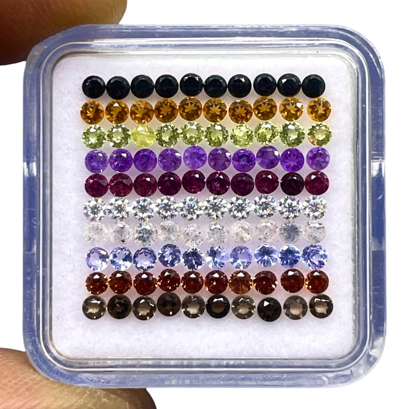 100 Pcs Natural Multi Gemstones 2mm Round Calibrated Cut Loose Gemstones Lot