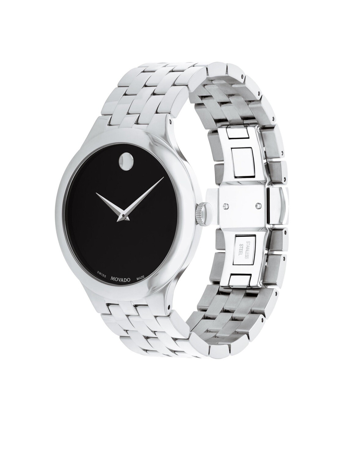 Brand New Movado Men’s Veturi Black Dial Stainless Steel 40mm Watch 0607415