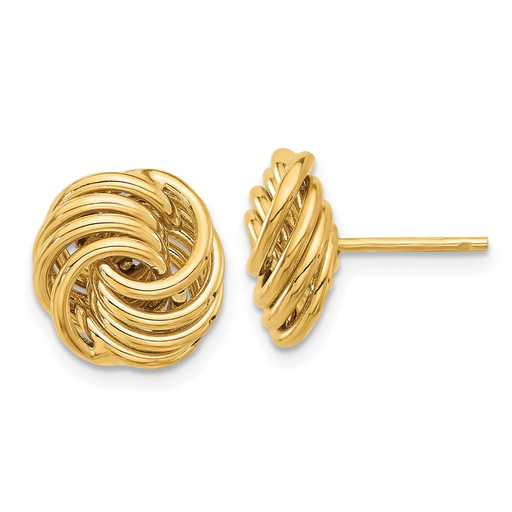 11.4mm 14K Yellow Gold Polished Love Knot Post Earrings TF2342