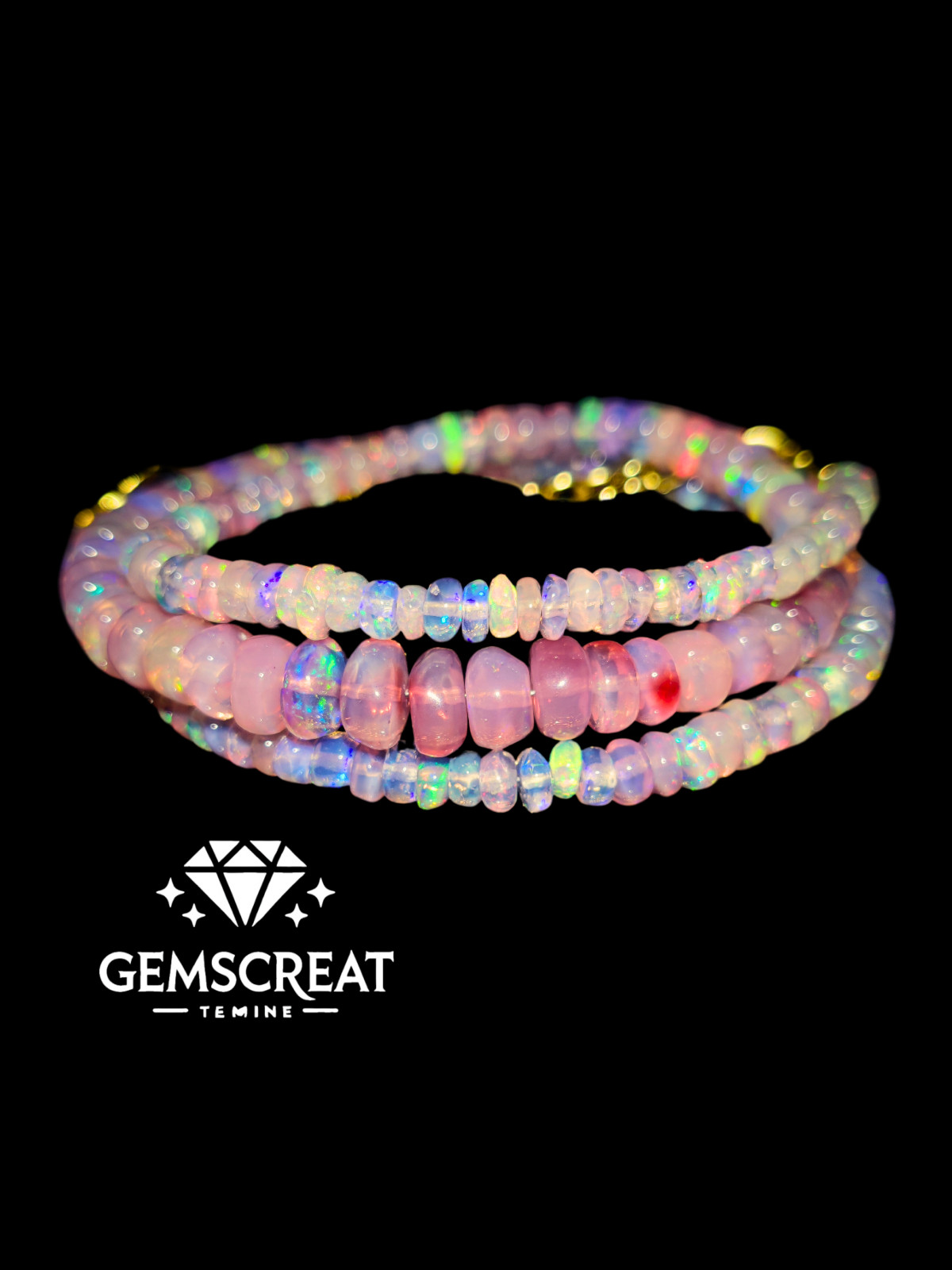 3-6 mm Natural Ethiopian Welo Fire Opal Beads 16″ Necklace Genuine Opal AA44