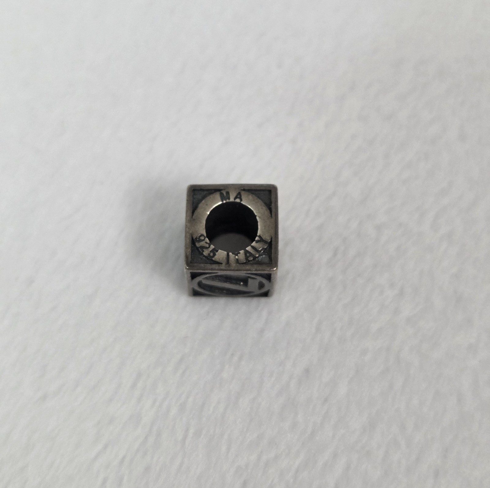 Michael Anthony Sterling Silver Cube Charm Number 7 Block Shaped Pendant