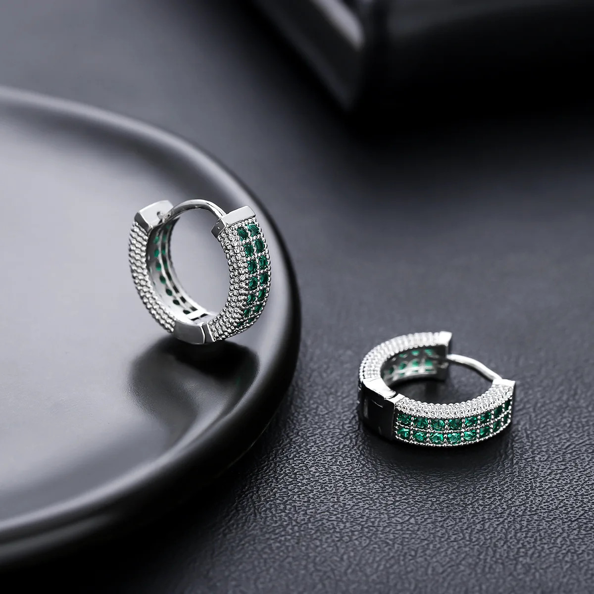 Female Male Multicolor Zircon Small Round Hoop Earrings For Men Women Minimalist