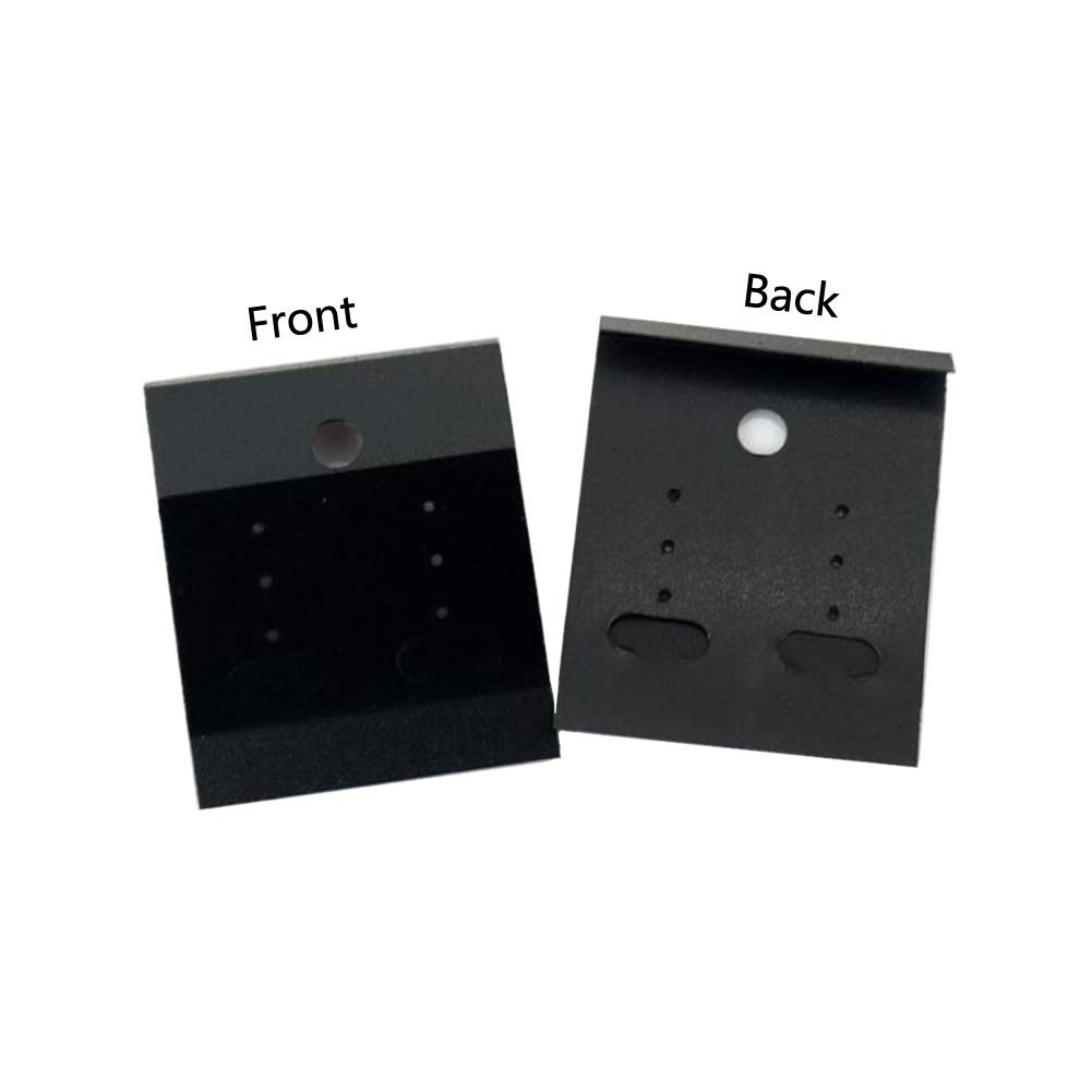 100Pcs 1.7X 2Inch Black Velvet Plastic Earring Cards for Earring Display Hanging