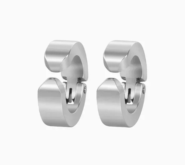2pcs 316L Cuff Earring Non Piercing Hoop Earring Clip On Earring Fake Piercing