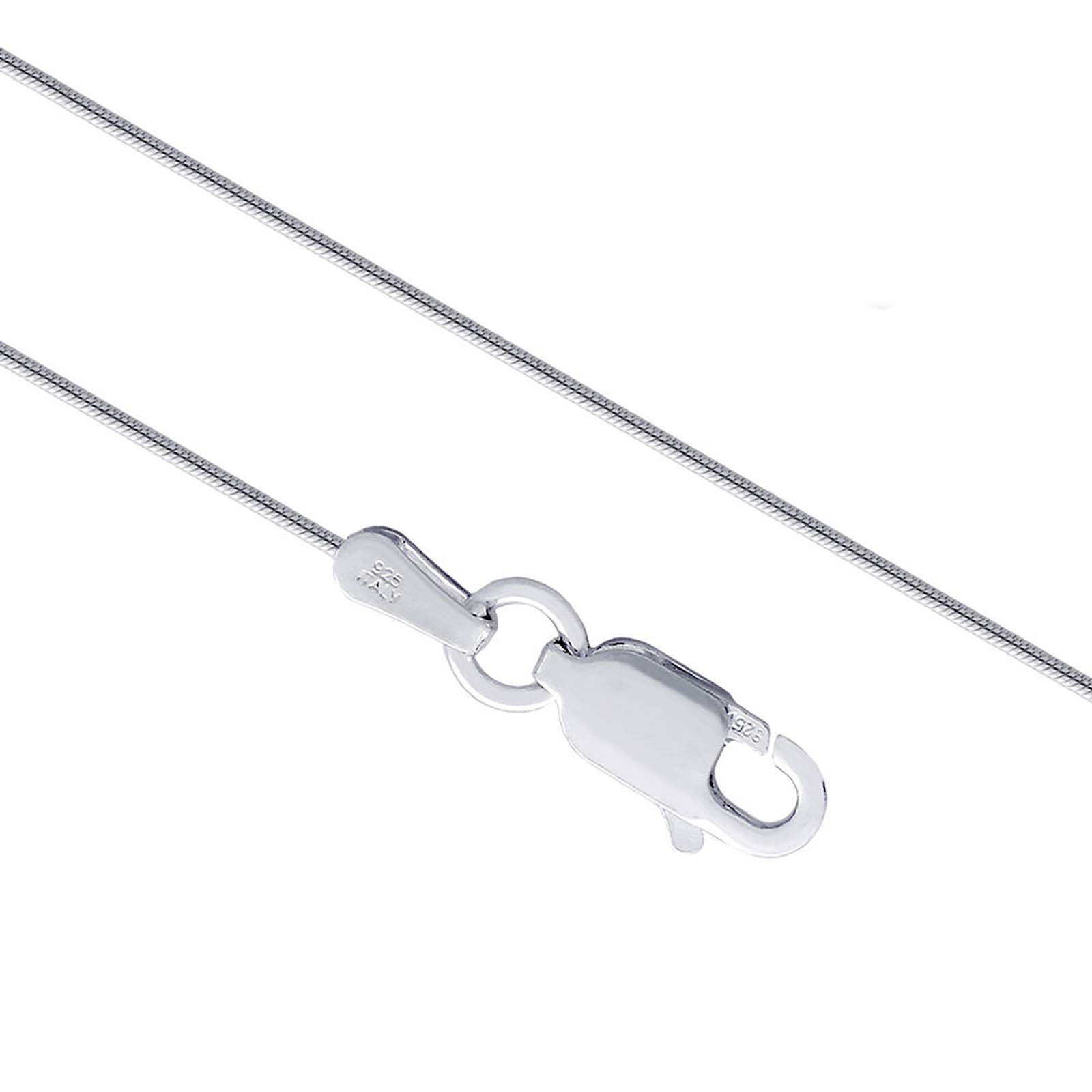 20″ 1.2mm Round Snake 925 Solid Sterling Silver Neck Chain Necklace