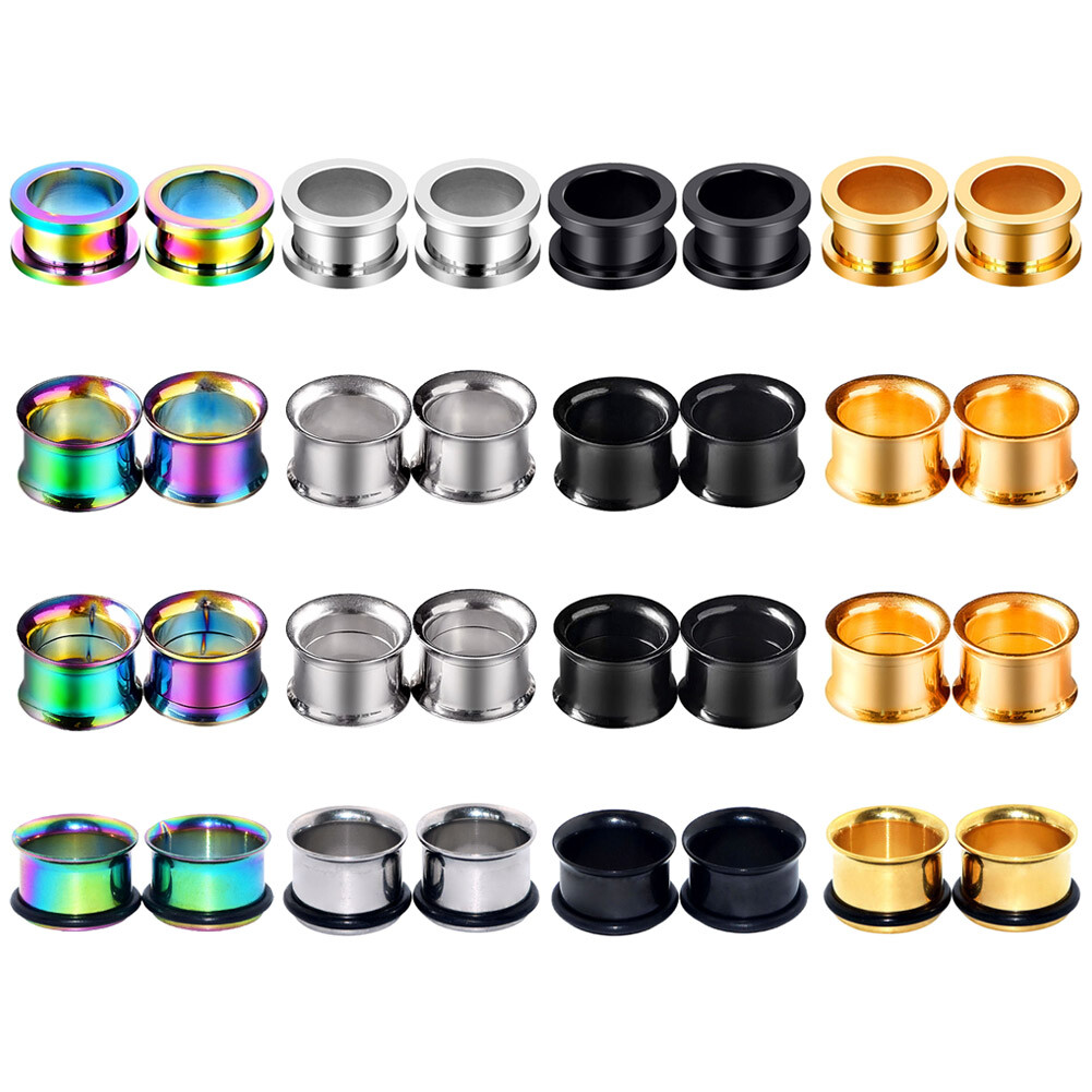 10pcs Wholesale Ear Plugs Double Flared Tunnels Mix Style Expander Gauge 2g-3/4″