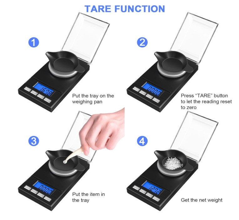 Milligram Scale 50g/0.001g, Powder Scale 6-in-1 Kit | Includes Soft Carry Bag