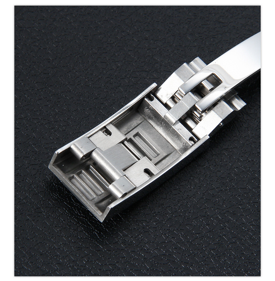 Premium Stainless Steel Folding Clasp for Rolex Rubber Strap Metal Buckle 16x9mm