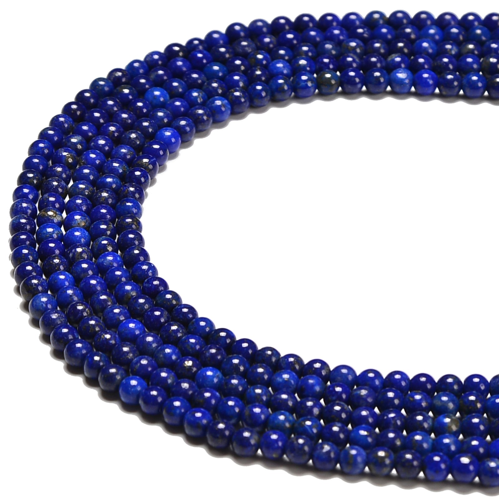 Natural Lapis Lazuli Smooth Round Beads Size 3-3.5mm 15.5” Strand (3-3.5mm)