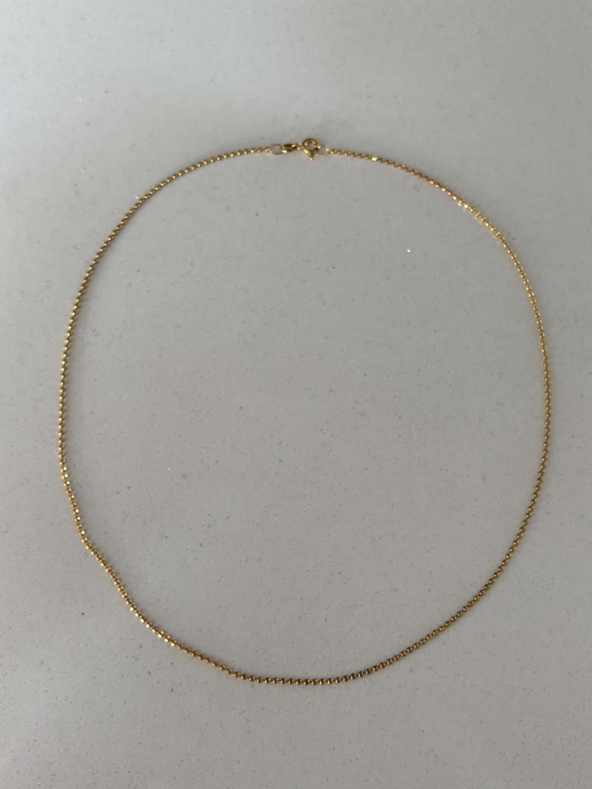 UNOAERRE 18K Solid Yellow Gold Ball Chain Necklace 3.66g 750 Italian * 1 AR