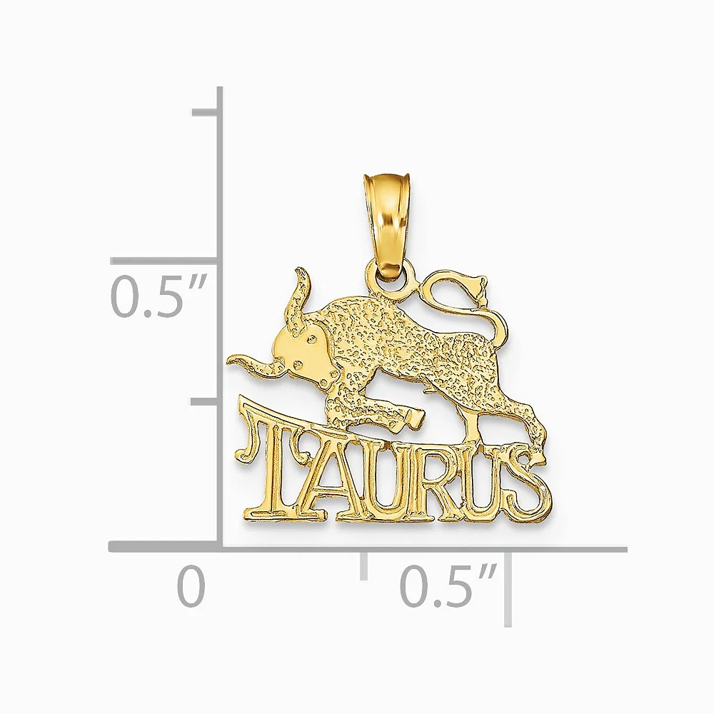 10K / 14K Yellow Gold TAURUS Zodiac Charm