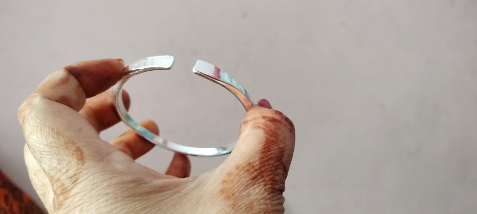 hammered 925Sterling Silver Cuff Bracelet, Minimalist Rustic Bangle