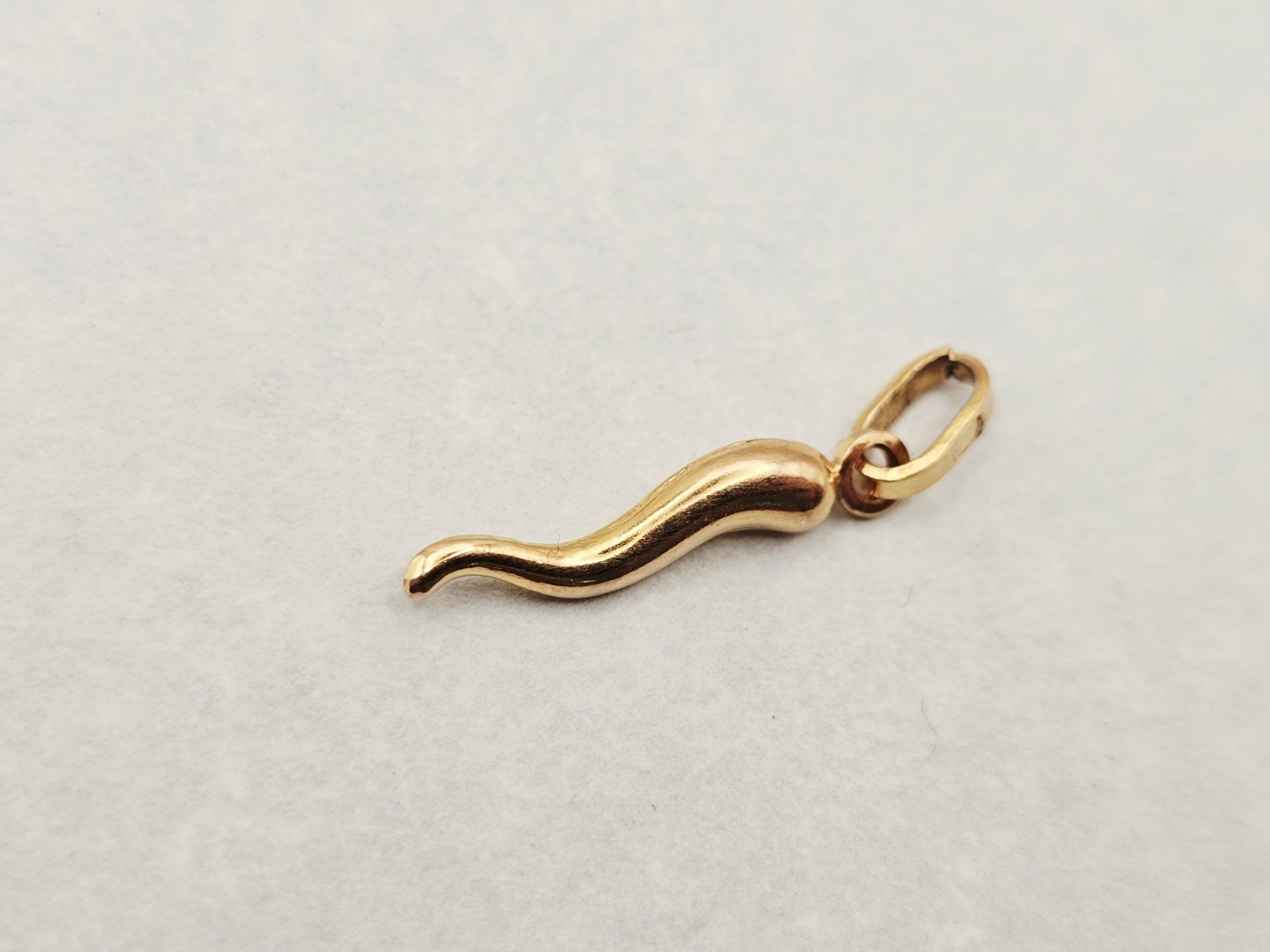 Solid 18k Gold Corno Italian Horn 1 ” Cornicello Charm Pendant Italian 750 ✨️