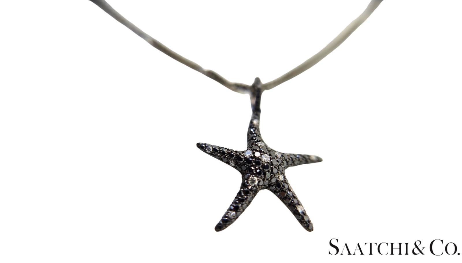 Black Gold 18K Pendant with 14K Chain – 0.65 Ct Natural Black Diamond, 5.3 Grams