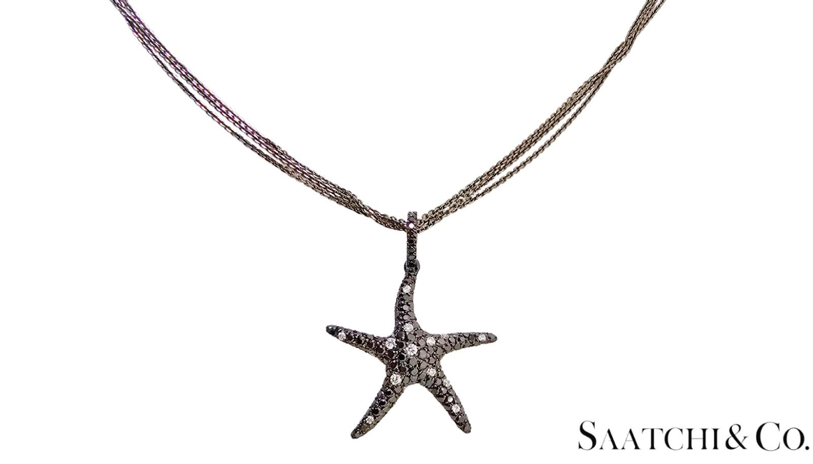 Black Gold 18K Pendant with 14K Chain – 0.65 Ct Natural Black Diamond, 5.3 Grams