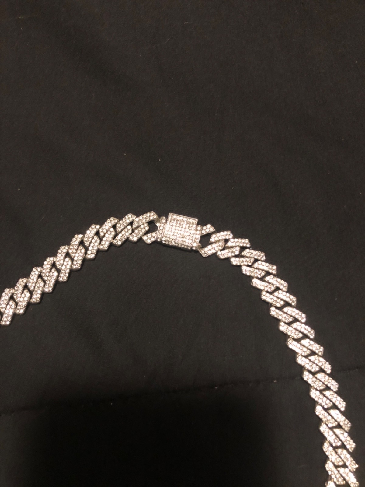 lab diamond necklace 24” new Cuban link silver