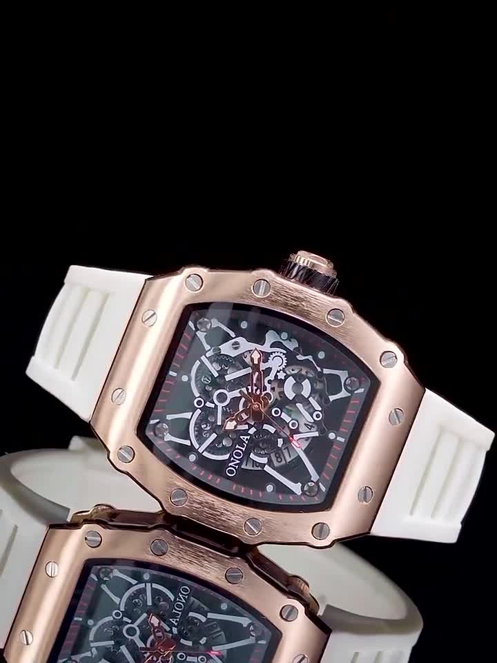 ONOLA Men Automatic Self-Wind Watch Mechanical Diamond Jeweled Waterproof Relogi