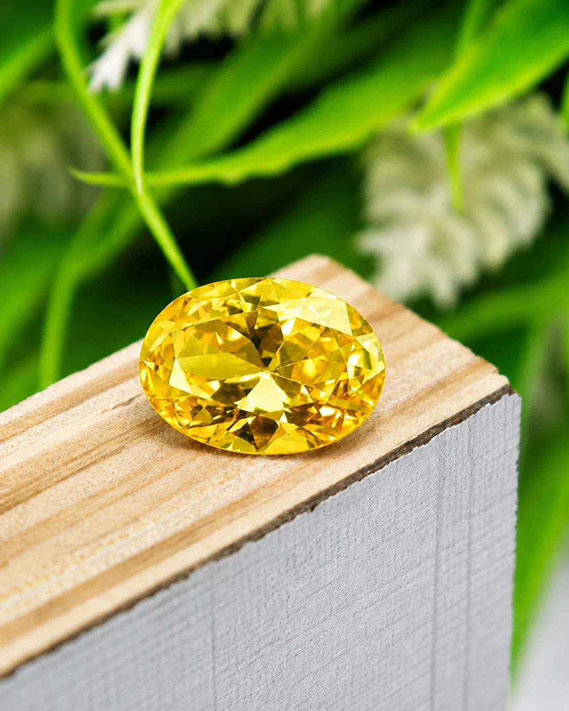 Yellow Zircon Oval Cut 16.90+ Ct Cambodian Natural GIE Certified Loose Gemstone