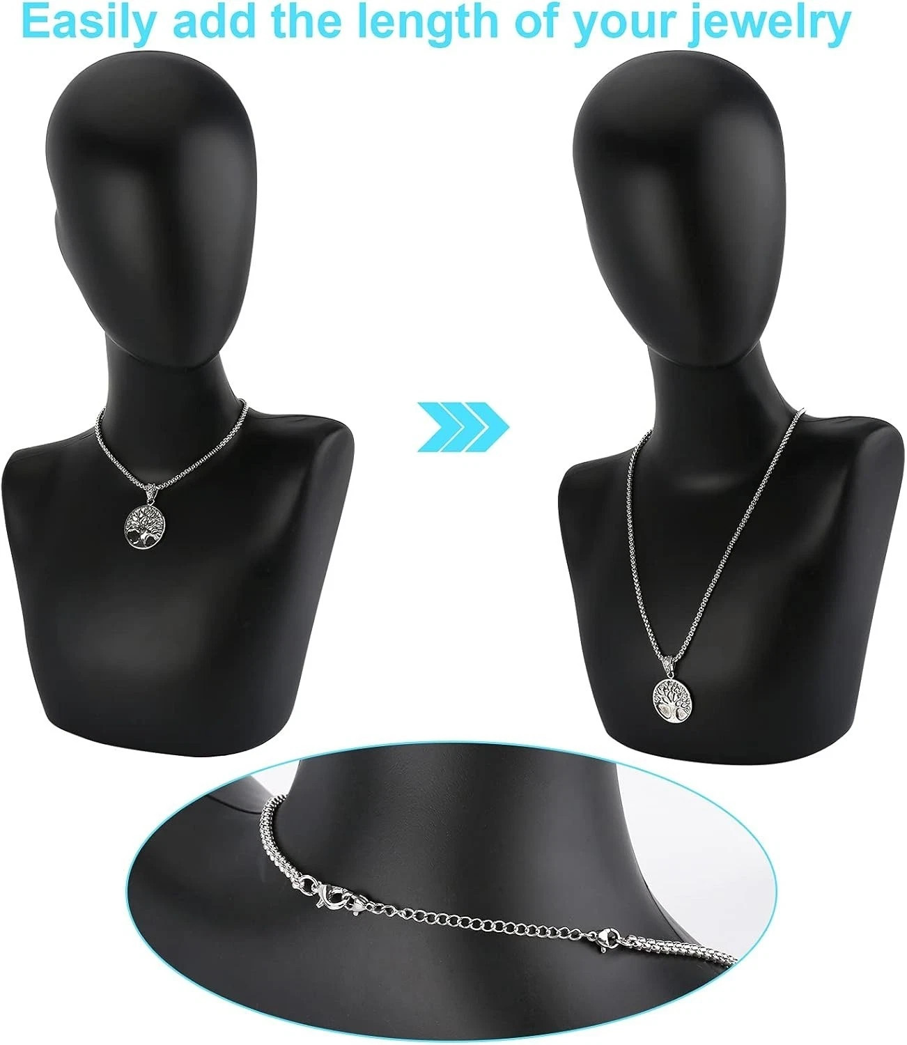Necklace Extender 5/10Pcs Chain Extenders for Necklaces Bracelet, Gold & Silver