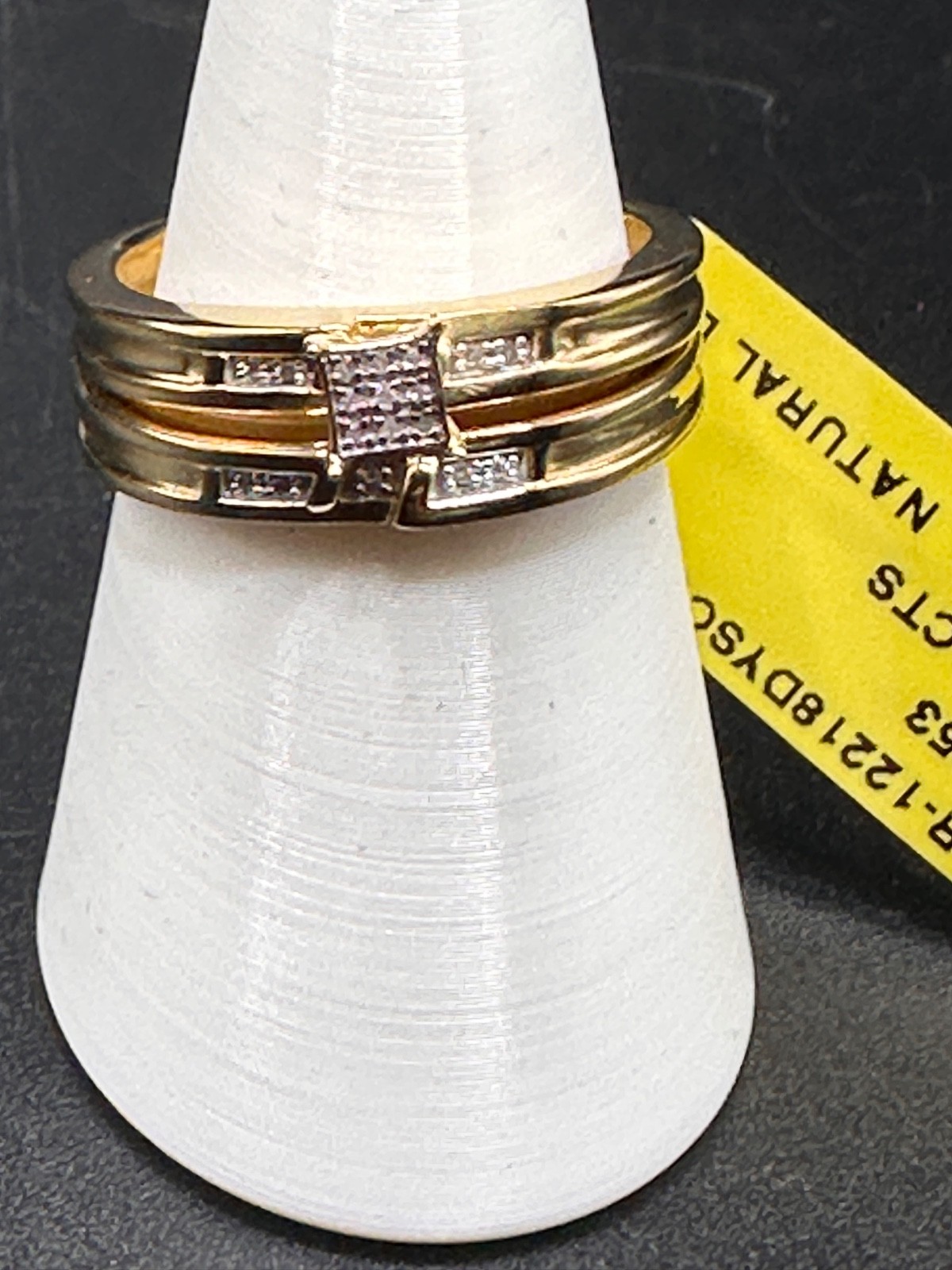 10k gold plated over 925 Sterling Silver diamond ring set