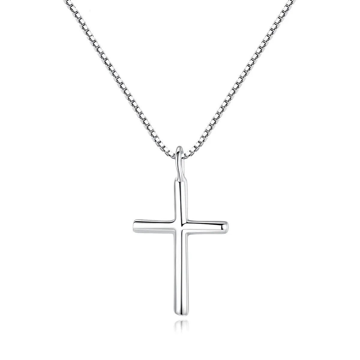 Small Plain & Simple Cross Pendant 18″ Necklace 925 Sterling Silver Plated A1