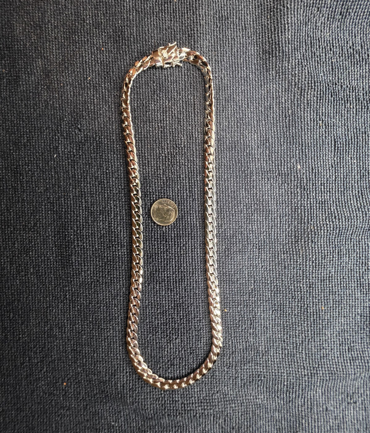 Silver Miami Cuban Chain 20in with Box Lock