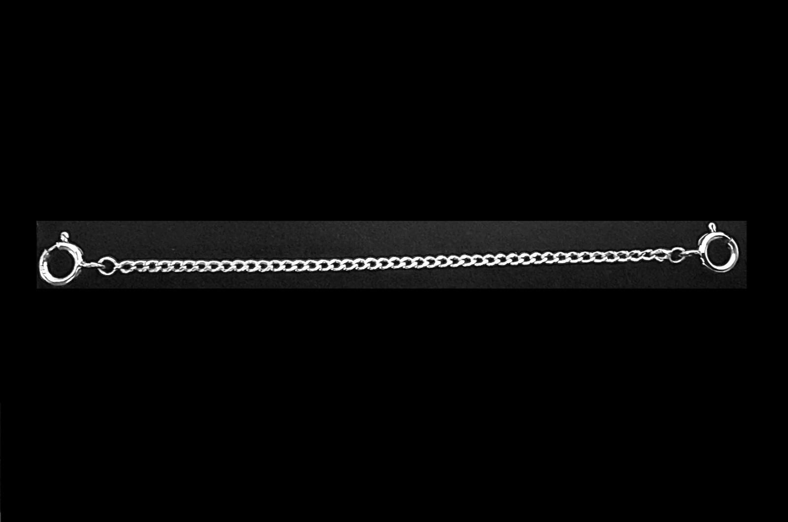 14k 1.4mm Curb White Gold 2.25″ Chain Extender Safety double 4.5mm spring ring
