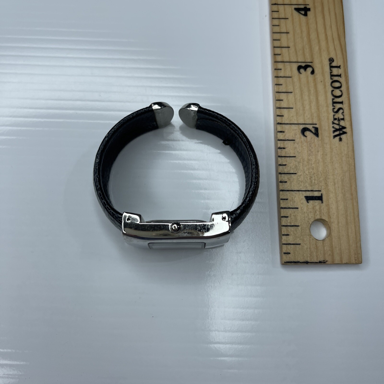 F Eikon Silver Black Leather Cuff Retro 1964LZ Singapore Watch Untested
