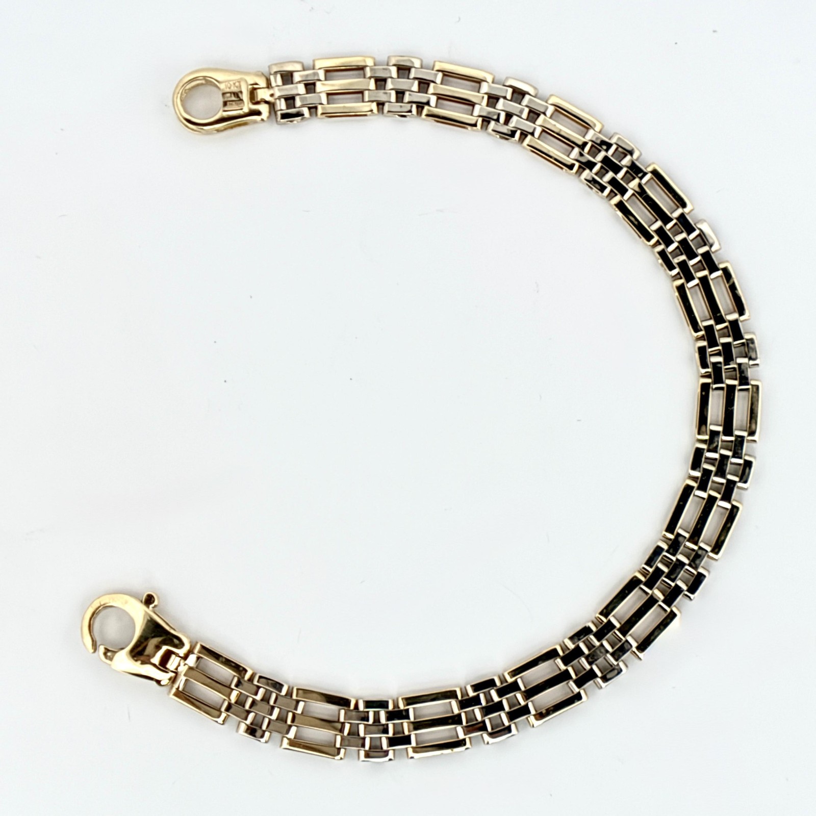10k Solid two-tone Gold Link Bracelet