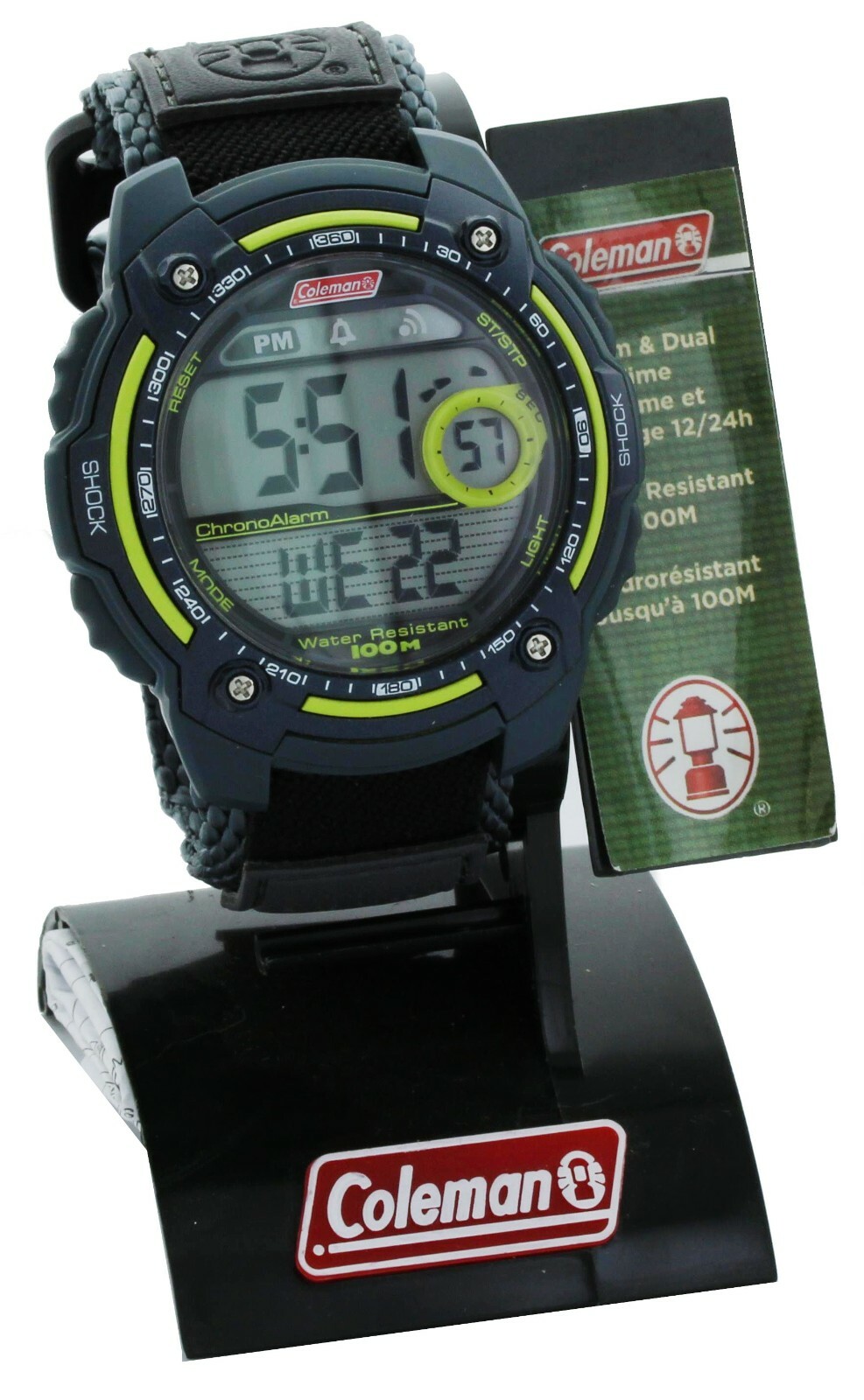 Coleman Men’s 40673 Digital Dual Time Sport Watch water resistant new in box