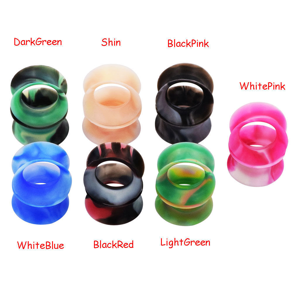 2pcs Thin Silicone Ear Skin Ear Tunnels Plugs Gauges Earskin Earlets Flesh Gauge