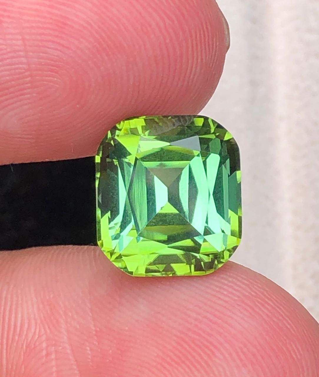 6.80 carat Natural Bluish Green Tourmaline with cushion cut from Afghanistan