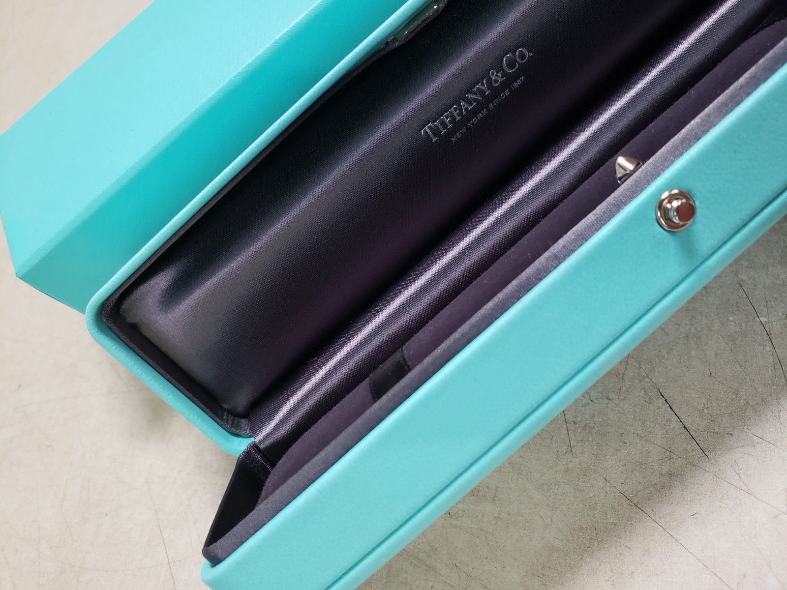 Tiffany & Co. Engagement Blue Leather Bracelet Empty Box Case