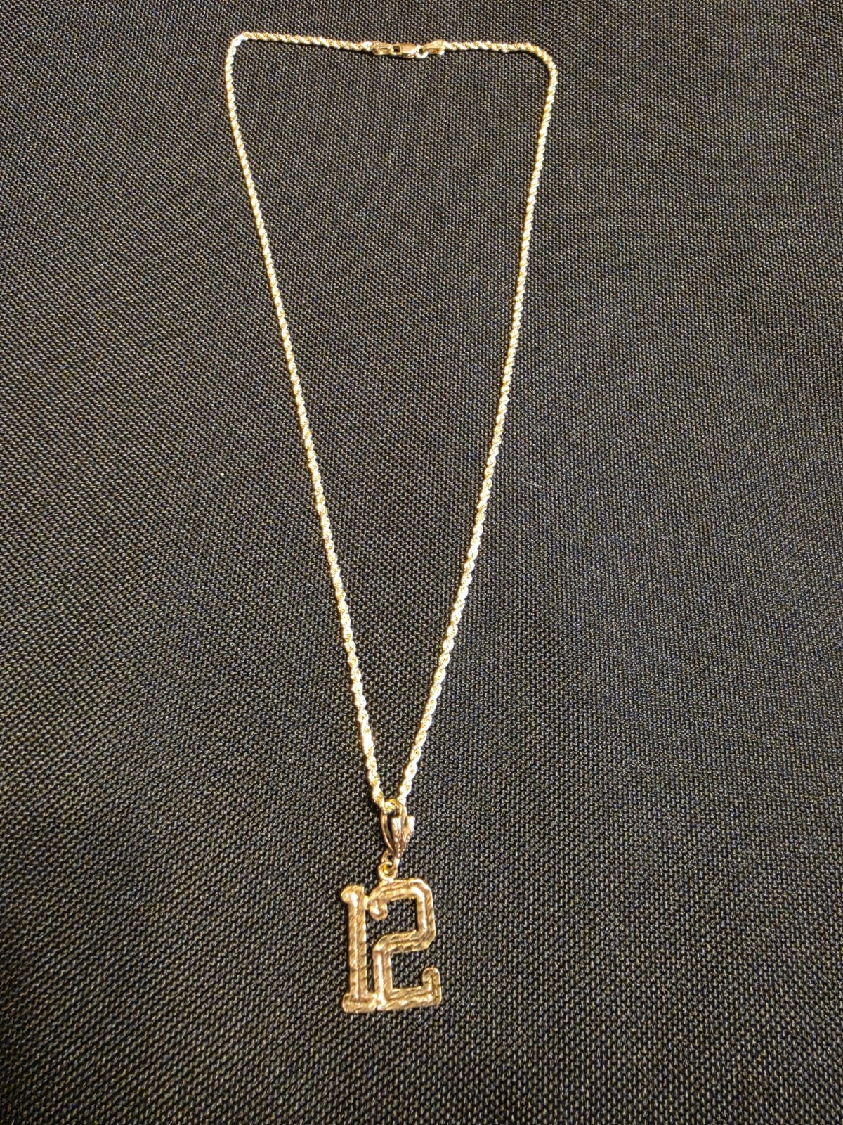10k Yellow Gold Rope Chain 18 Inch 1.8mm Necklace Pendant Lobster Clasp Marked